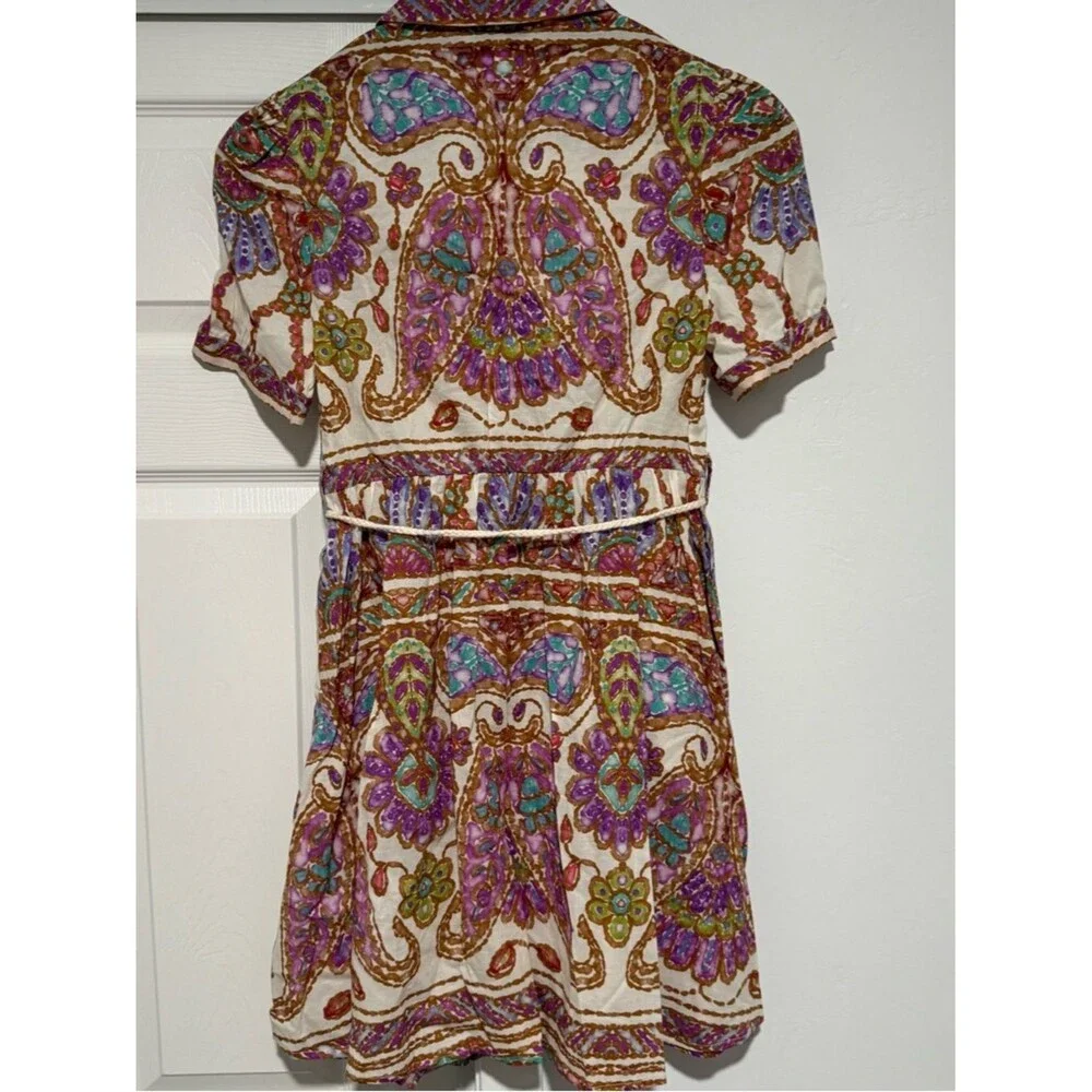 Dream Catcher Women’s Colorful Paisley Poly Mini Shirtdress Size 34 / XS